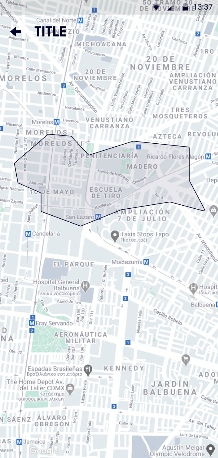 Map screen showing where the Incentive applies